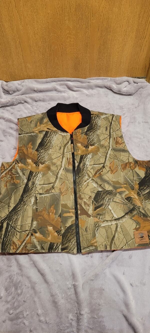 Bob Allen Reversable Hunting Vest Size XL Camo Blaze Orange NAHC Life Member